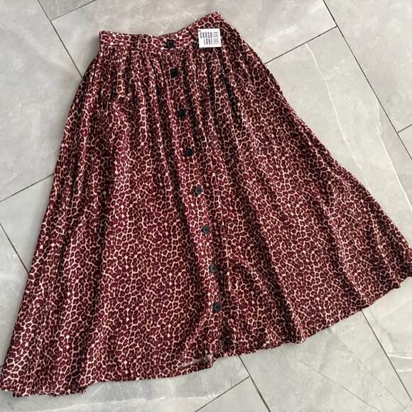 Vintage American Apparel Leopard Print A-line Skirt XS - Picture 3 of 6